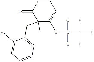 2-(2-Bromobenzyl)-2-methyl-3-(trifluoromethylsulfonyloxy)-3-cyclohexen-1-one Struktur