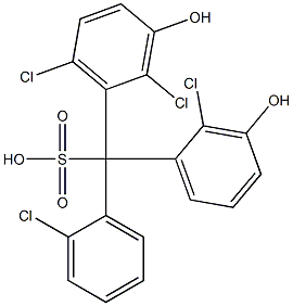 (2-Chlorophenyl)(2-chloro-3-hydroxyphenyl)(2,6-dichloro-3-hydroxyphenyl)methanesulfonic acid Struktur