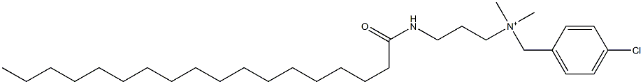 4-Chloro-N,N-dimethyl-N-[3-[(1-oxooctadecyl)amino]propyl]benzenemethanaminium Struktur