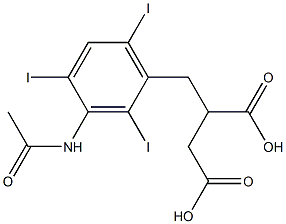 2-(3-Acetylamino-2,4,6-triiodobenzyl)succinic acid Struktur