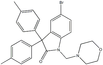 5-Bromo-3,3-di(p-tolyl)-1-morpholinomethyl-2-indolinone Struktur