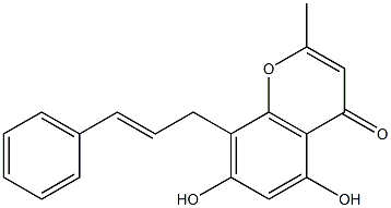 5,7-Dihydroxy-2-methyl-8-cinnamylchromone Struktur