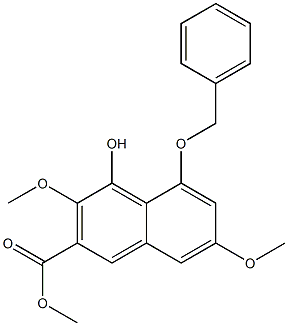 5-(Benzyloxy)-4-hydroxy-3,7-dimethoxynaphthalene-2-carboxylic acid methyl ester Struktur