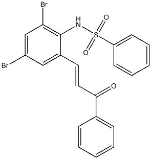 2-(Phenylsulfonylamino)-3,5-dibromochalcone Struktur