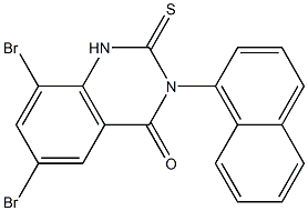 1,2-Dihydro-3-(1-naphtyl)-6,8-dibromo-2-thioxoquinazolin-4(3H)-one Struktur