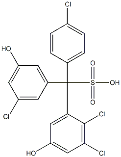 (4-Chlorophenyl)(3-chloro-5-hydroxyphenyl)(2,3-dichloro-5-hydroxyphenyl)methanesulfonic acid Struktur