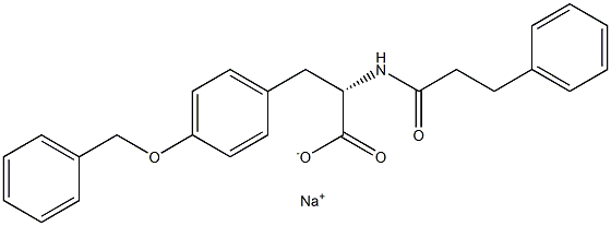 4-(Benzyloxy)-N-(3-phenylpropionyl)-L-phenylalanine sodium salt Struktur