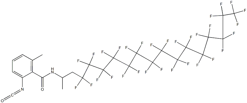 2-Isocyanato-6-methyl-N-[2-(hentriacontafluoropentadecyl)-1-methylethyl]benzamide Struktur