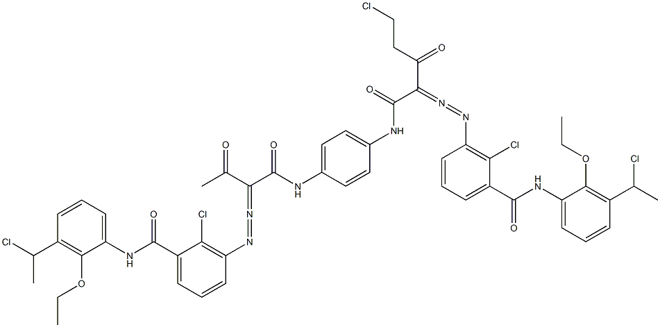 3,3'-[2-(Chloromethyl)-1,4-phenylenebis[iminocarbonyl(acetylmethylene)azo]]bis[N-[3-(1-chloroethyl)-2-ethoxyphenyl]-2-chlorobenzamide] Struktur