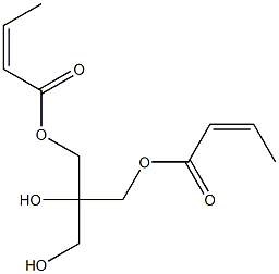 Bisisocrotonic acid 2-hydroxy-2-(hydroxymethyl)propane-1,3-diyl ester Struktur