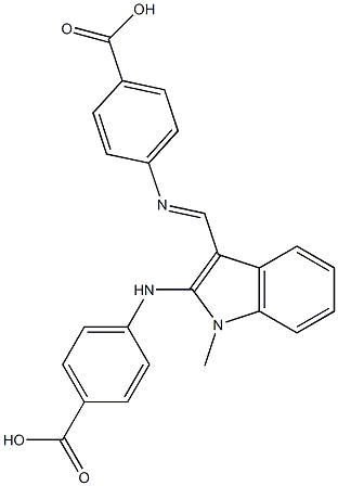 1-Methyl-N-(4-carboxyphenyl)-3-[[(4-carboxyphenyl)imino]methyl]-1H-indol-2-amine Struktur