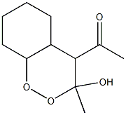 3-Methyl-4-acetyloctahydro-1,2-benzodioxin-3-ol Struktur