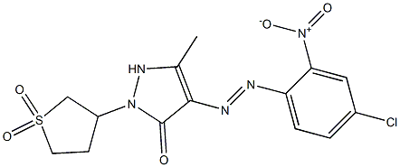 3-[4-(4-Chloro-2-nitrophenylazo)-3-methyl-5(2H)-pyrazolon-1-yl]tetrahydrothiophene 1,1-dioxide Struktur