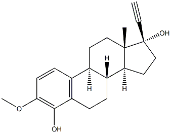 (17R)-3-Methoxy-19-norpregna-1,3,5(10)-trien-20-yne-4,17-diol Struktur