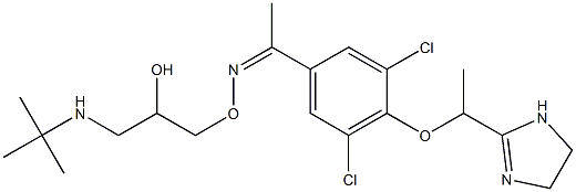 3',5'-Dichloro-4'-[1-[(4,5-dihydro-1H-imidazol)-2-yl]ethoxy]acetophenone O-(3-tert-butylamino-2-hydroxypropyl)oxime Struktur