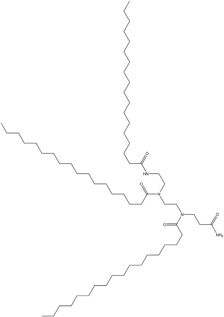 N-[2-[(3-Amino-3-oxopropyl)(1-oxooctadecyl)amino]ethyl]-N-[2-[(1-oxooctadecyl)amino]ethyl]octadecanamide Struktur