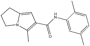 6,7-Dihydro-3-methyl-N-(2,5-dimethylphenyl)-5H-pyrrolizine-2-carboxamide Struktur