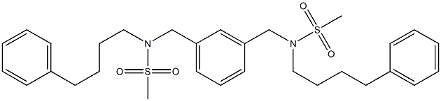 1,3-Bis[[N-(methylsulfonyl)-N-(4-phenylbutyl)amino]methyl]benzene Struktur