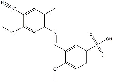 2-Methoxy-4-[(2-methoxy-5-sulfophenyl)azo]-5-methylbenzenediazonium Struktur