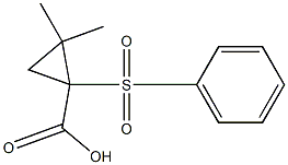 2,2-Dimethyl-1-phenylsulfonylcyclopropane-1-carboxylic acid Struktur