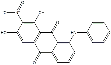 1-Anilino-6,8-dihydroxy-7-nitroanthraquinone Struktur