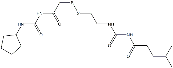 1-(4-Methylpentanoyl)-3-[2-[[(3-cyclopentylureido)carbonylmethyl]dithio]ethyl]urea Struktur