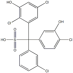 (3-Chlorophenyl)(4-chloro-3-hydroxyphenyl)(2,5-dichloro-3-hydroxyphenyl)methanesulfonic acid Struktur