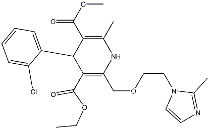 4-(2-Chlorophenyl)-1,4-dihydro-2-[2-(2-methyl-1H-imidazol-1-yl)ethoxymethyl]-6-methylpyridine-3,5-dicarboxylic acid 3-ethyl 5-methyl ester Struktur