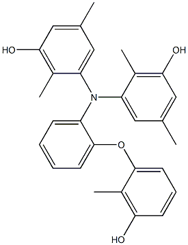 N,N-Bis(3-hydroxy-2,5-dimethylphenyl)-2-(3-hydroxy-2-methylphenoxy)benzenamine Struktur