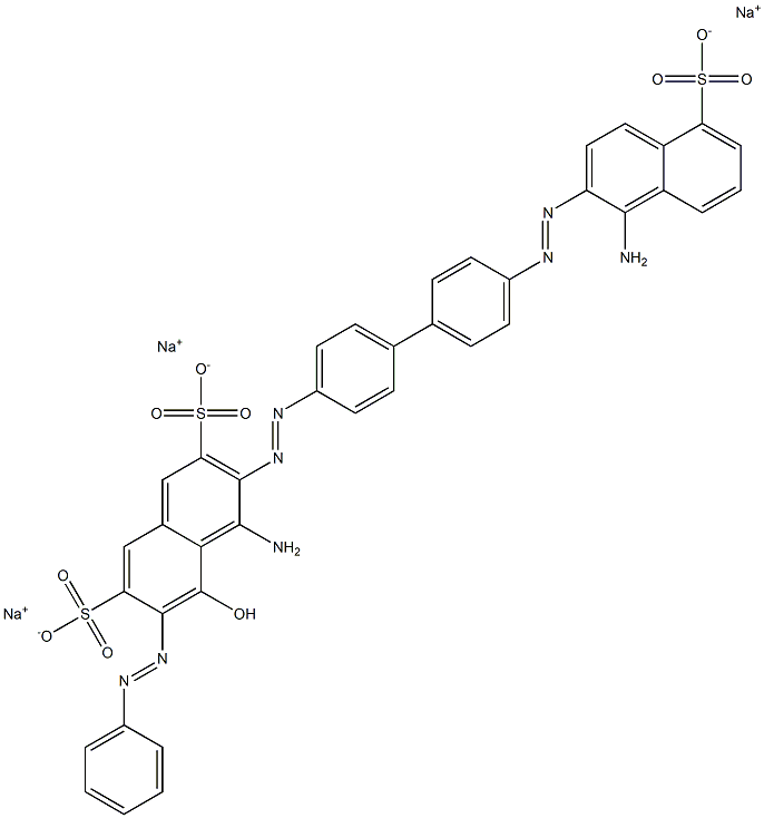 4-Amino-3-[[4'-[(1-amino-5-sulfo-2-naphtyl)azo]-1,1'-biphenyl-4-yl]azo]-5-hydroxy-6-(phenylazo)-2,7-naphthalenedisulfonic acid trisodium salt Struktur