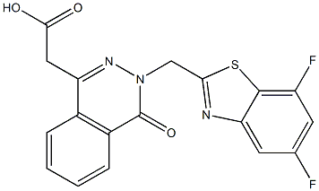 3-[(5,7-Difluoro-2-benzothiazolyl)methyl]-3,4-dihydro-4-oxophthalazine-1-acetic acid Struktur