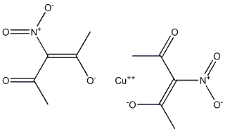 Copper(II)di(3-nitro-4-oxo-2-pentene-2-olate) Struktur