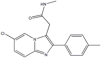 N-Methyl-2-(4-methylphenyl)-6-chloroimidazo[1,2-a]pyridine-3-acetamide Struktur