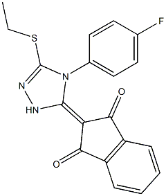 2-[3-Ethylthio-4-(4-fluorophenyl)-1H-1,2,4-triazol-5(4H)-ylidene]indane-1,3-dione Struktur