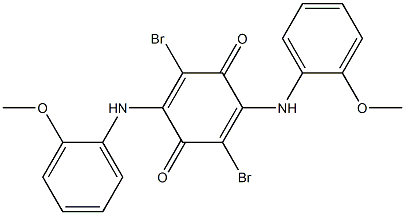 2,5-Bis[(2-methoxyphenyl)amino]-3,6-dibromo-2,5-cyclohexadiene-1,4-dione Struktur