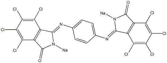 N,N'-Bis(4,5,6,7-tetrachloro-3-oxo-2-sodioisoindolin-1-ylidene)-1,4-benzenediamine Struktur