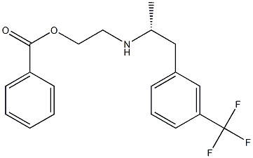 2-[[(R)-1-Methyl-2-[3-(trifluoromethyl)phenyl]ethyl]amino]ethanol benzoate Struktur