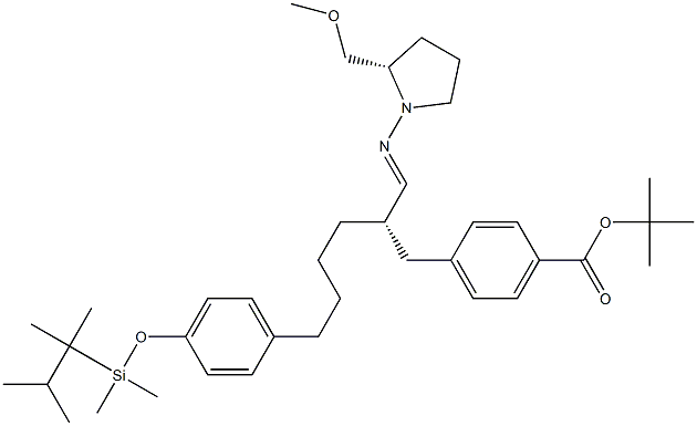 4-[(2S)-6-[4-[[Dimethyl(1,1,2-trimethylpropyl)silyl]oxy]phenyl]-2-[[[(2S)-2-(methoxymethyl)-1-pyrrolidinyl]imino]methyl]hexyl]benzoic acid tert-butyl ester Struktur