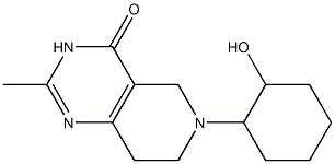 2-Methyl-5,6,7,8-tetrahydro-6-(2-hydroxycyclohexyl)pyrido[4,3-d]pyrimidin-4(3H)-one Struktur