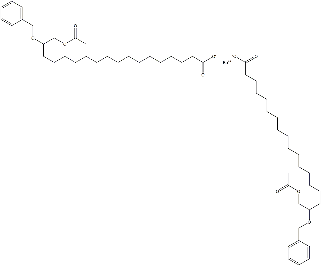 Bis(17-benzyloxy-18-acetyloxystearic acid)barium salt Struktur