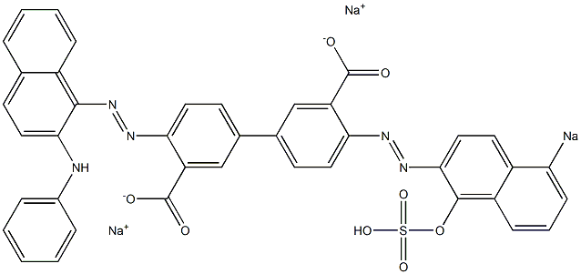 4-[(1-Hydroxy-5-sodiosulfo-2-naphthalenyl)azo]-4'-[(2-phenylamino-1-naphthalenyl)azo]-1,1'-biphenyl-3,3'-dicarboxylic acid disodium salt Struktur