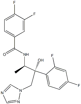 N-[(1R,2R)-2-(2,4-Difluorophenyl)-2-hydroxy-1-methyl-3-(1H-1,2,4-triazol-1-yl)propyl]-3,4-difluorobenzamide Struktur