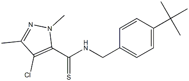 N-(4-tert-Butylbenzyl)-4-chloro-2,5-dimethyl-2H-pyrazole-3-carbothioamide Struktur