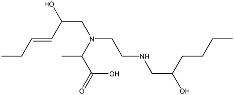 2-[N-(2-Hydroxy-3-hexenyl)-N-[2-(2-hydroxyhexylamino)ethyl]amino]propionic acid Struktur