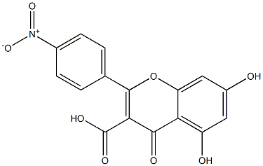 5,7-Dihydroxy-2-[4-nitrophenyl]-4-oxo-4H-1-benzopyran-3-carboxylic acid Struktur