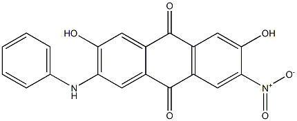 2-Anilino-3,6-dihydroxy-7-nitroanthraquinone Struktur