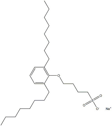 4-(2,6-Dioctylphenoxy)butane-1-sulfonic acid sodium salt Struktur