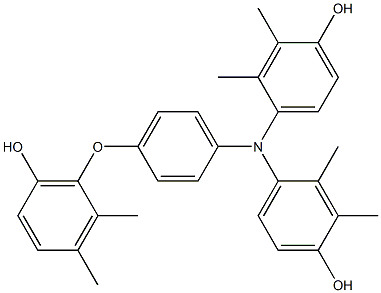 N,N-Bis(4-hydroxy-2,3-dimethylphenyl)-4-(6-hydroxy-2,3-dimethylphenoxy)benzenamine Struktur