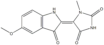 1-Methyl-5-[(2,3-dihydro-5-methoxy-3-oxo-1H-indol)-2-ylidene]imidazolidine-2,4-dione Struktur