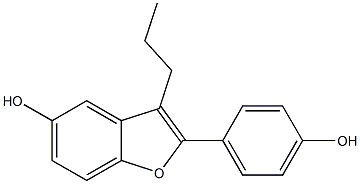 2-(4-Hydroxyphenyl)-3-propylbenzofuran-5-ol Struktur